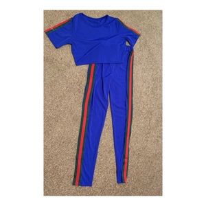 2 piece crop top/tights set